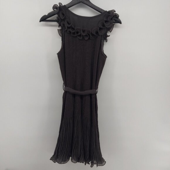 Ya Los Angeles Silk Gary Size Medium pleated Dress with Sequin Detail Wednesday - Picture 2 of 6